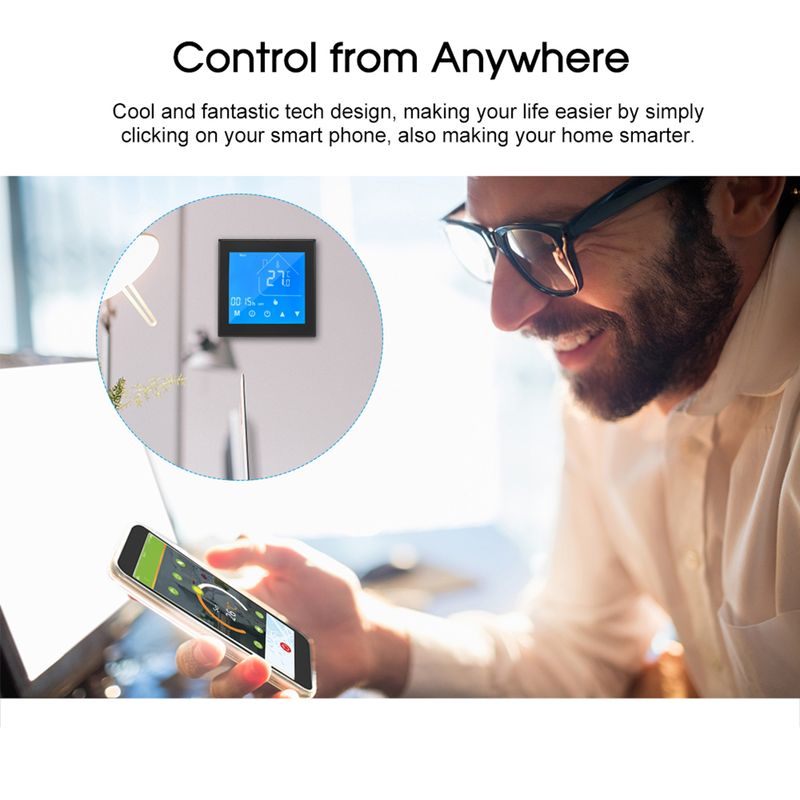 Thermostat intelligent WiFi Contrôleur de température programmable pour chaudière à eau/gaz Contrôle par application Ewek Prend en charge Alexa Google_voghion.com
