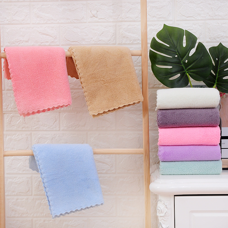 Coral velvet towel, absorbent towel, bath towel letter set, company gift_voghion.com