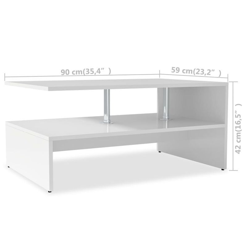 Coffee Table Engineered Wood 35.4"x23.2"x16.5" White_voghion.com