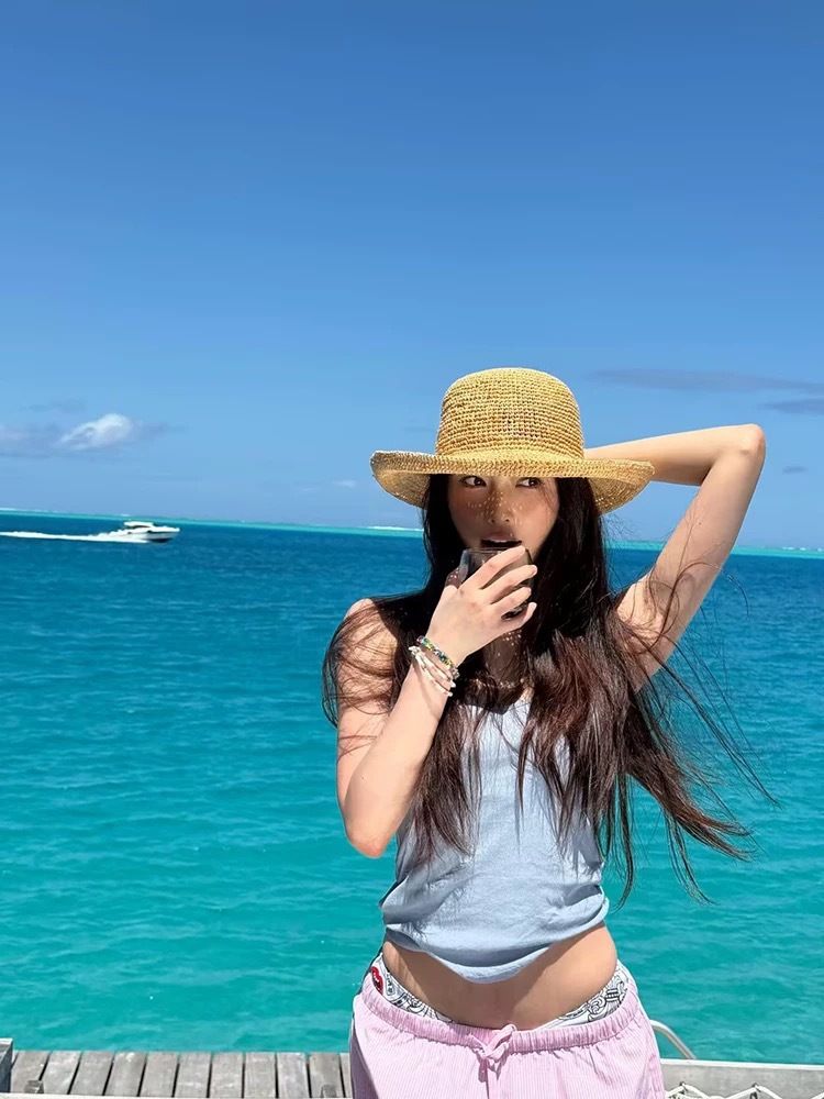 Cappello da sole estivo a tesa larga in rafia di alta qualità da 10 cm per le vacanze in spiaggia_voghion.com