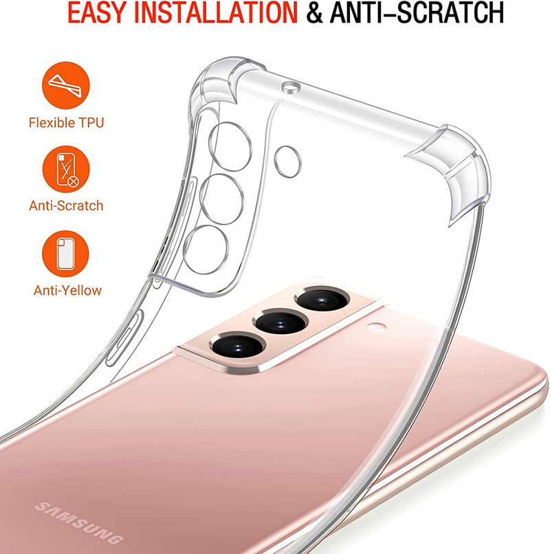 Atsparus smūgiams minkštas skaidrus silikoninis dėklas, skirtas Samsung Galaxy S22 S21 S20 FE S10 Note 10 Plus 9 8 20 Ultra Thin Transparent Bac_voghion.com