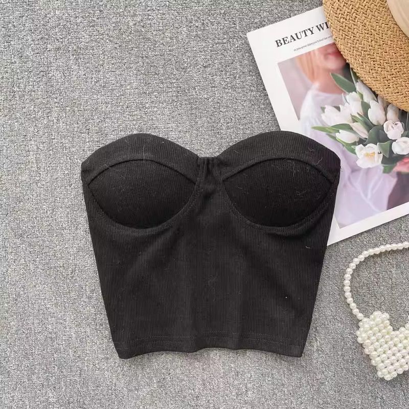 Women's Clothing Sexy Strapless Tube Top Vest For Women To Wear Inside And Outside With Beautiful Back One Piece With Chest Pads To Wrap The Chest_voghion.com