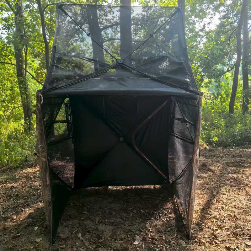 Tenda da caccia mimetica a 360° con apertura rapida, antipioggia, prospettiva unidirezionale, per birdwatching all'aperto_voghion.com