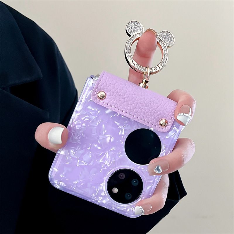 Shell pattern wrist strap ring for Huawei p50 pocket folding screen phone case pocket 2 Drop-resistant shell_voghion.com