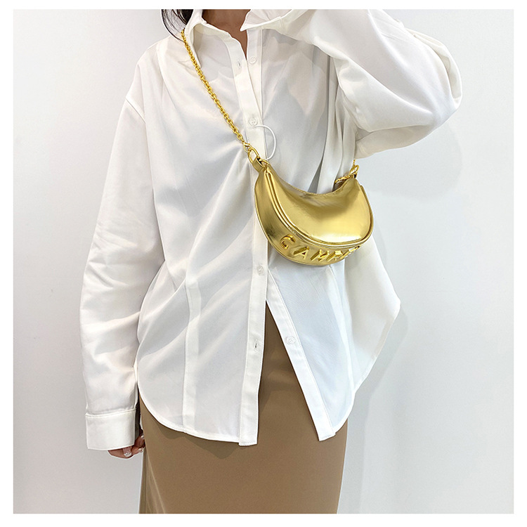 French Semicircular Niche Design Handbag for Women 2024 New High-end Mirror Chain Shoulder Bag Versatile Crossbody Bag_voghion.com