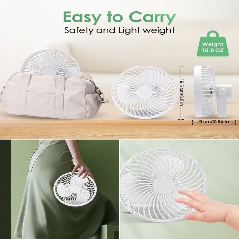 Ventilatore da campeggio portatile per tenda da esterno ricaricabile a LED multifunzionale (bianco)_voghion.com
