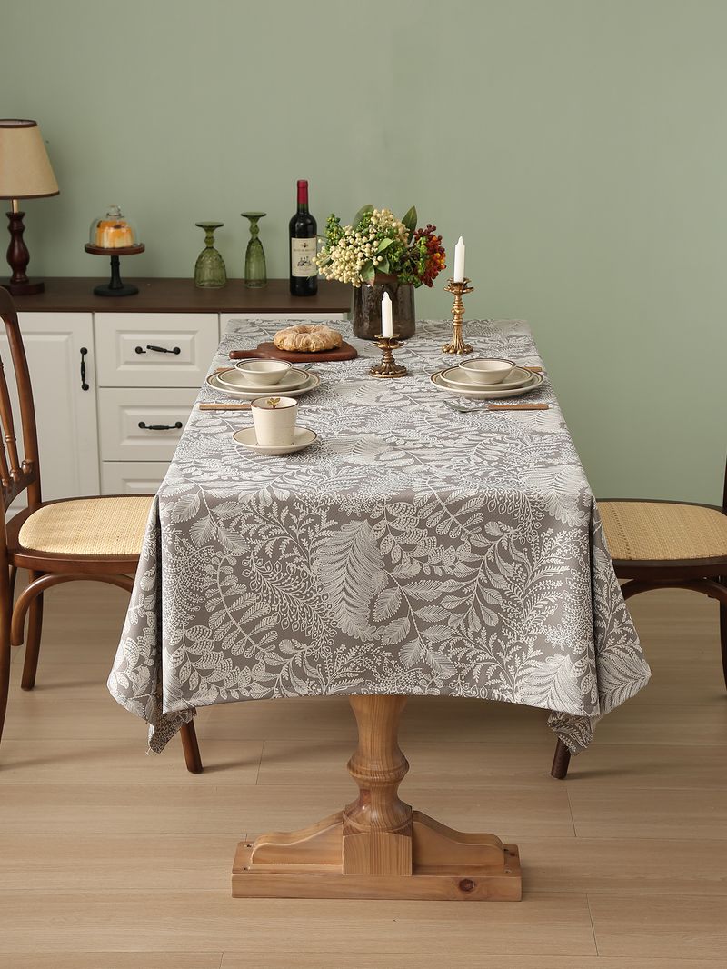 Nappe rectangulaire en lin et coton à motif floral, imperméable, résistante à l'huile et à la chaleur, pour tables basses et de salle à manger._voghion.com