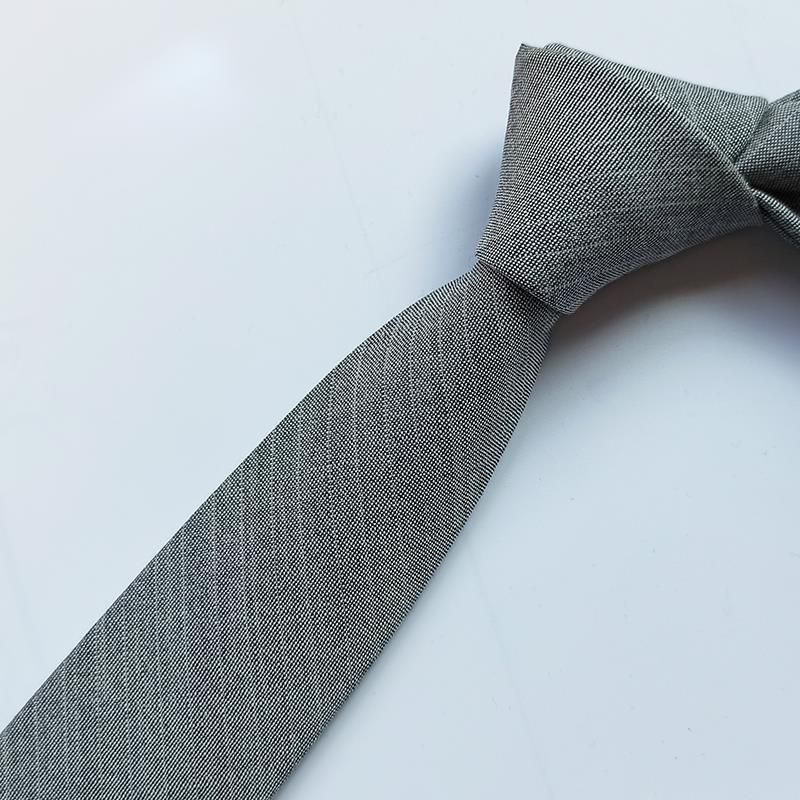 Cravatta casual stretta da uomo, 6 cm, stile retrò britannico, in lana, grigia, formale, nera, versatile, pied de poule_voghion.com