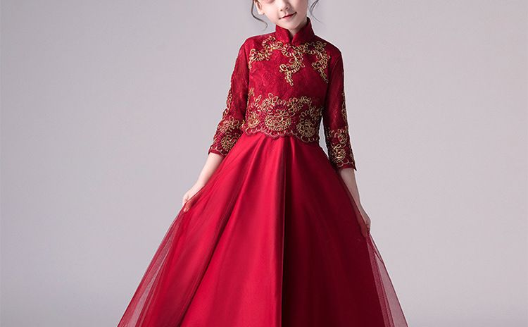 Kinderkleidung Kinderkleid Prinzessinnenkleid Mädchen flauschiges Garn Blumenmädchen Klavierauftritt Kostüm kleines Gastgeberabendkleid stilvoller Winter_voghion.com