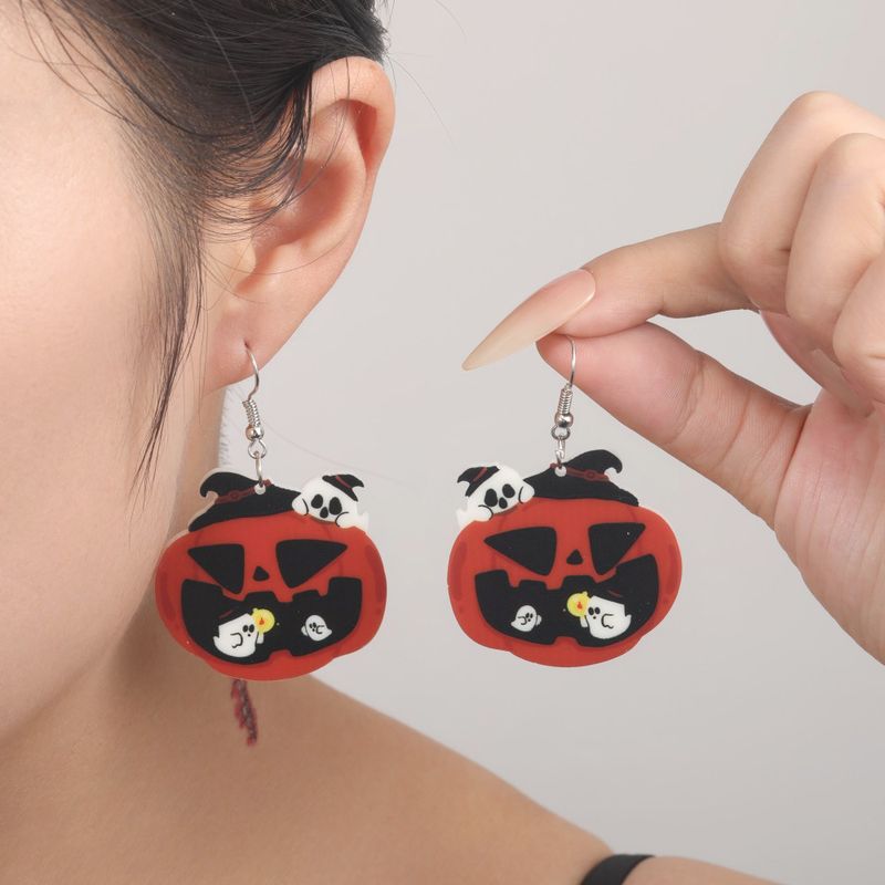 Nuovi orecchini in acrilico ecologici completamente gestiti, personalizzati, con zucca di Halloween, fantasma, strega, orecchie da gatto nero, accessori_voghion.com