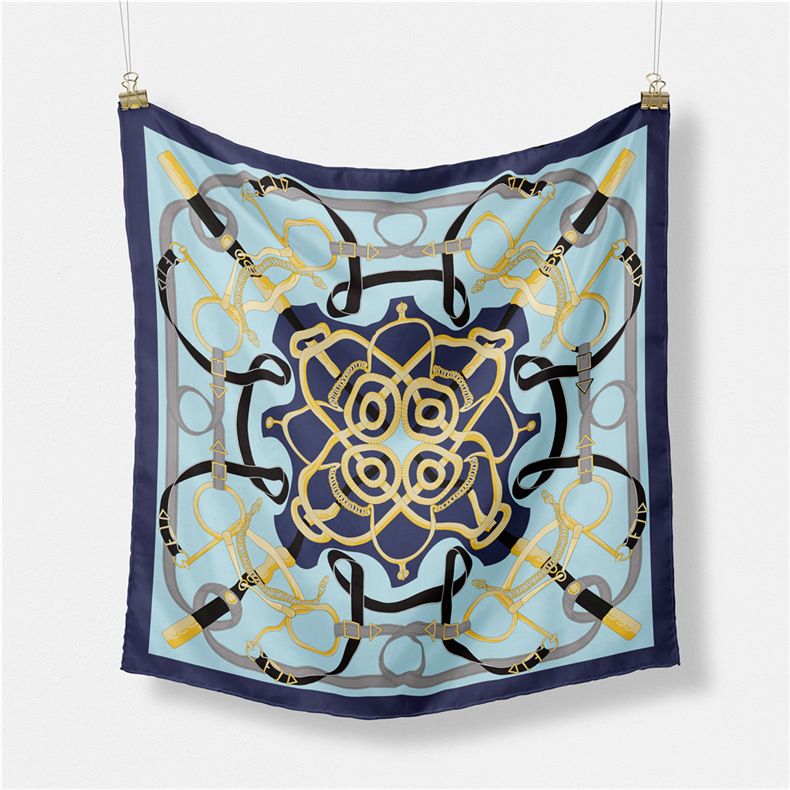53 Small Square Belt Chain, Printed Silk New Professional Scarf, Satin Scarf_voghion.com