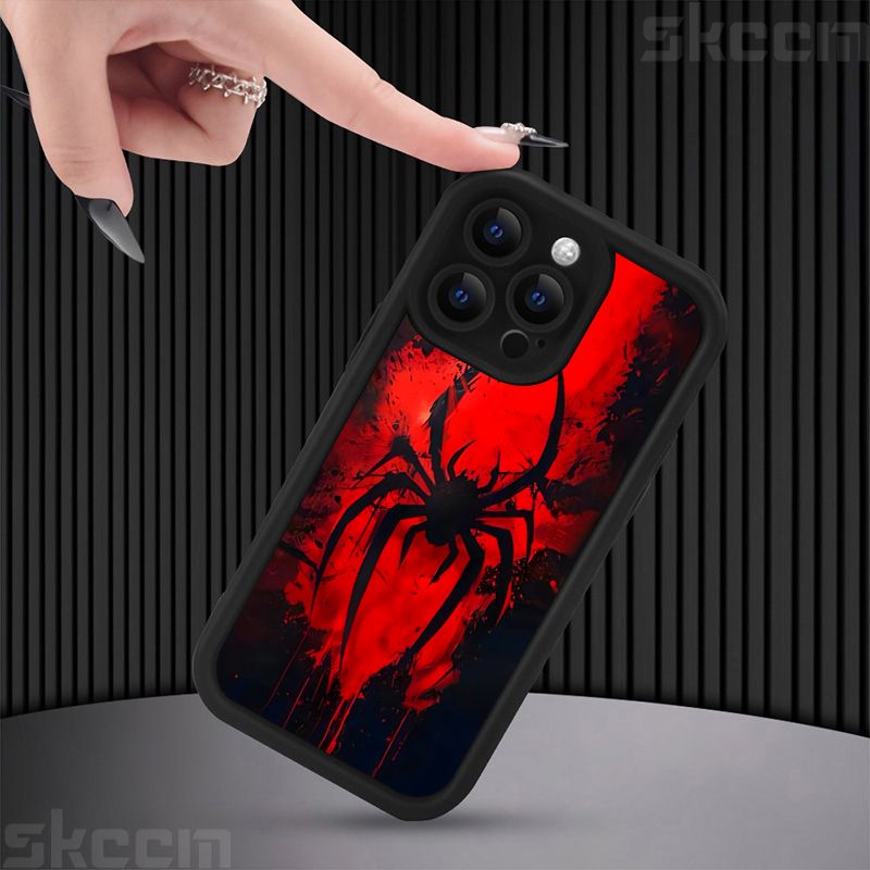 Blood Spider Pattern Design Silicone Soft Phone Case For IPhone 16 Pro Max 15 14 13 12 11 7 8 Plus X XR XS Lens Protection Cover_voghion.com