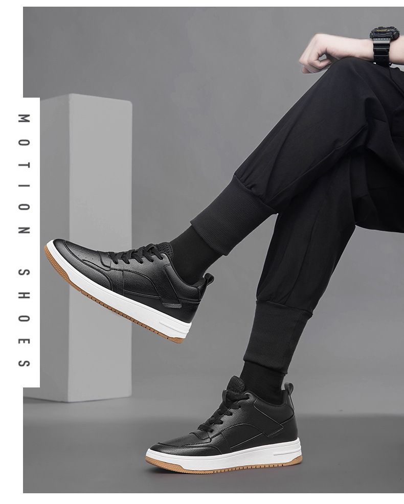 Zapatos de piel para hombre con alza, zapatos deportivos transpirables, zapatos blancos para niño, ropa deportiva y de ocio para estudiantes_voghion.com