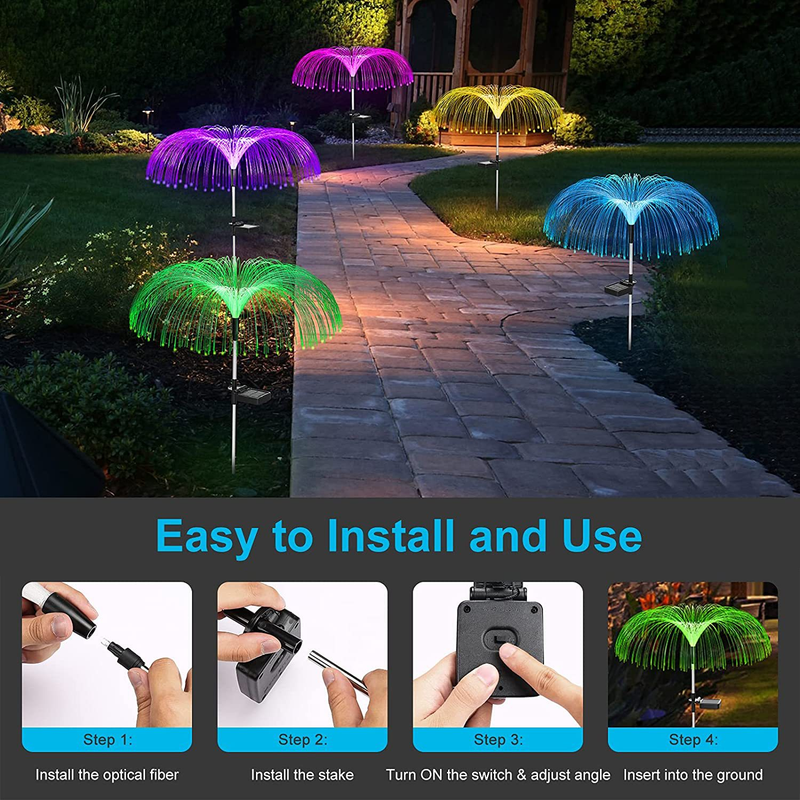 Solar-Quallen-Gartenleuchten, wasserdichte LED-Dekorationsleuchten für den Außenbereich für Rasen, Wege und Terrassen (3er-Set)_voghion.com
