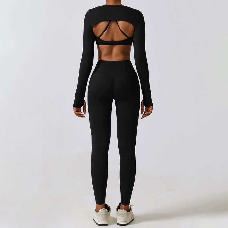 Abbigliamento da yoga LazyZoom per donna, completo da allenamento per la corsa e il fitness estivo di alta qualità, con sensazione di nudità, schiena bella e ad alta elasticità._voghion.com