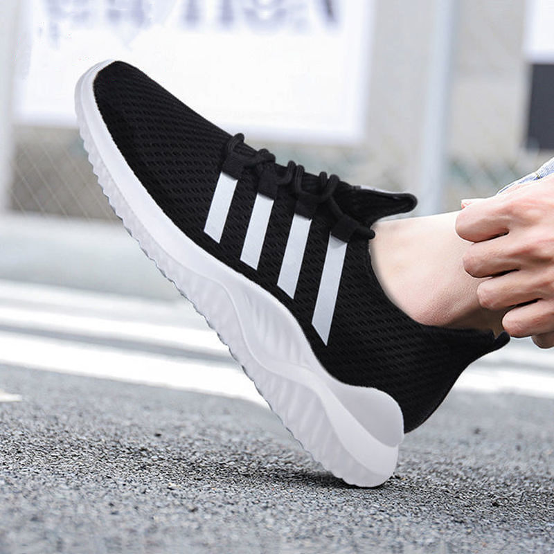 Frühling Atmungsaktive Sport Laufschuhe Weiße Sneakers Modetrend Casual Herrenschuhe_voghion.com