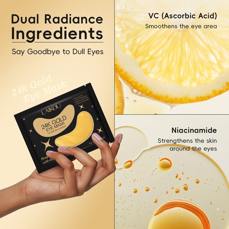 Máscara labial e para os olhos Laikou, 8 conjuntos de 5 peças, máscara hidratante para os lábios e para os olhos_voghion.com