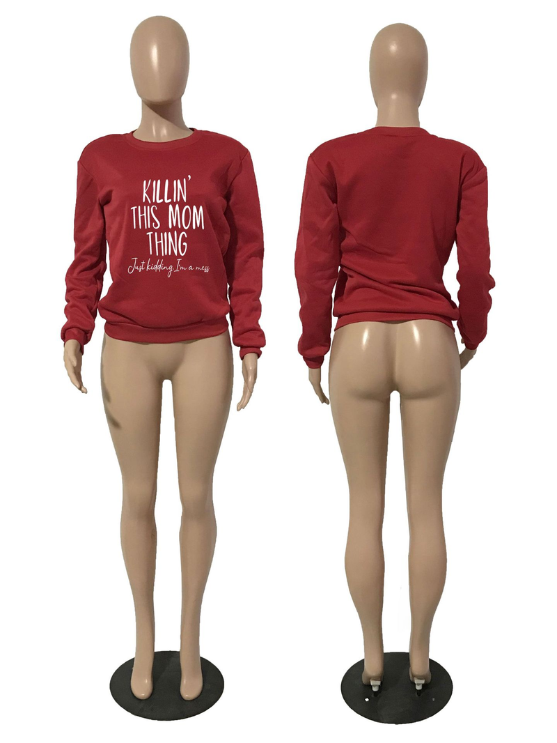 Felpa con cappuccio a maniche lunghe ampia casual stampata senza testa da donna_voghion.com