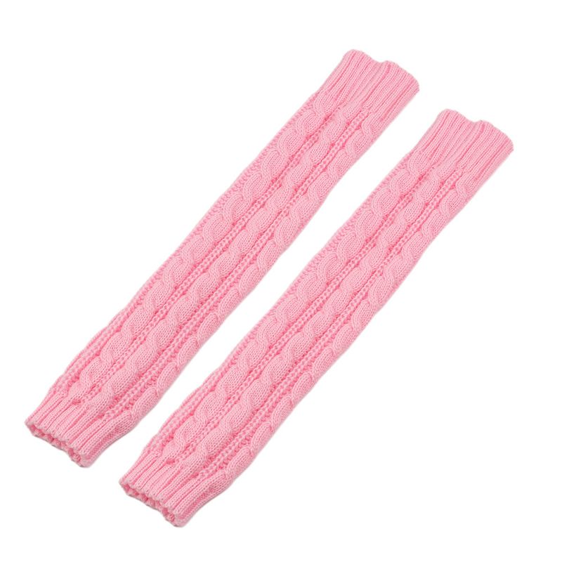 Women's Fingerless Knit Gloves - Acrylic Wool, Long & Twisted 8-Shaped Design, Warm Arm Sleeves For Autumn & Winter Breathable & Stylish, Unisex Fit_voghion.com