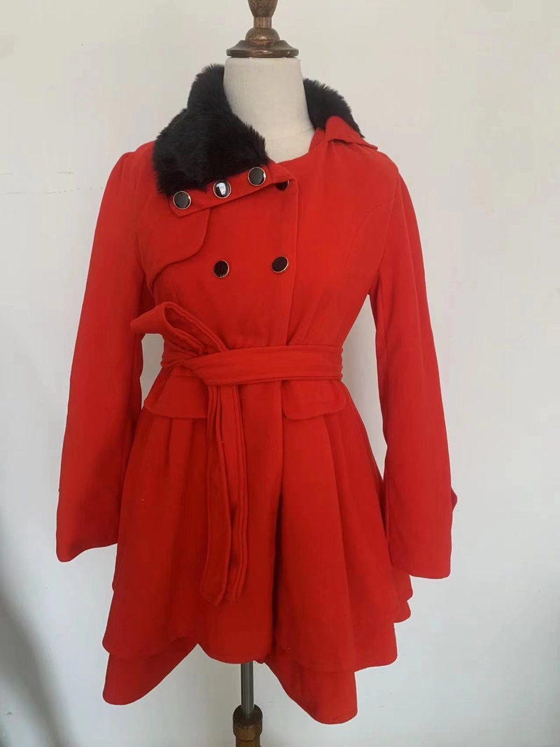 New women's slim fit long double breasted woolen coat, windbreaker for women_voghion.com
