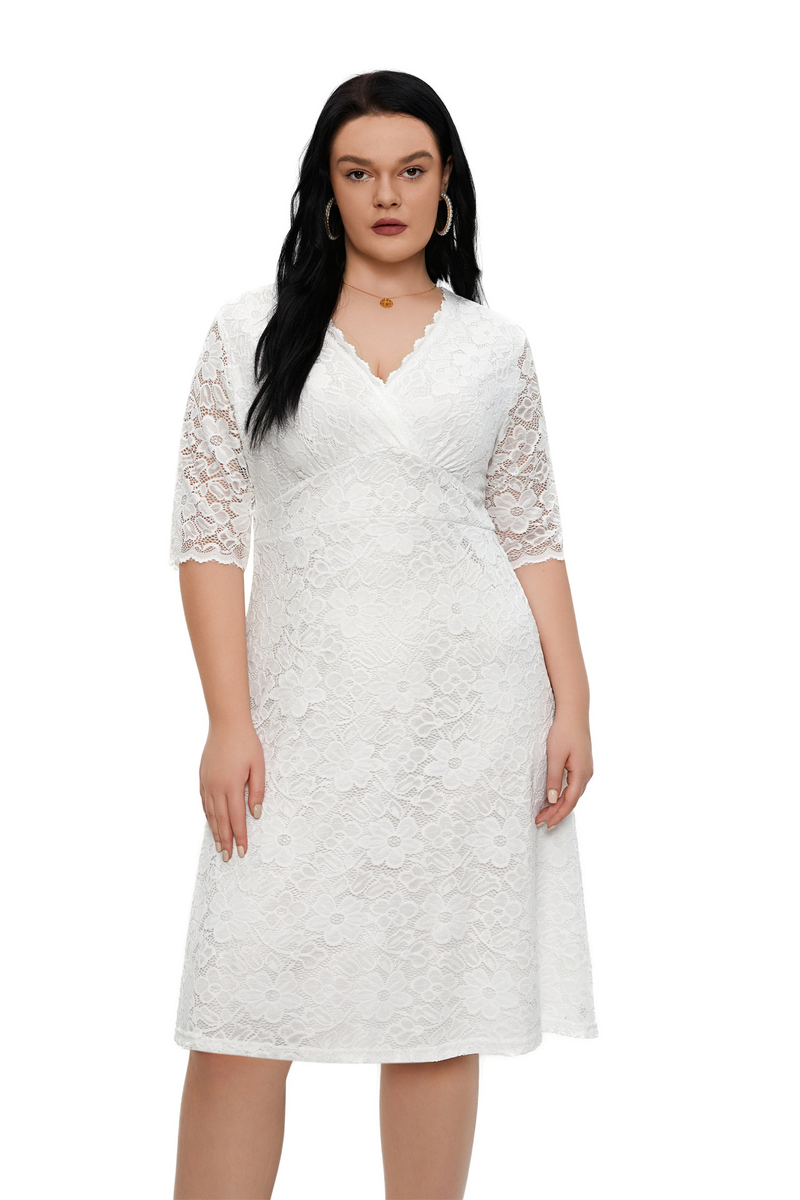 2023 New Evening Dress Short Lace Plus size Dresses_voghion.com