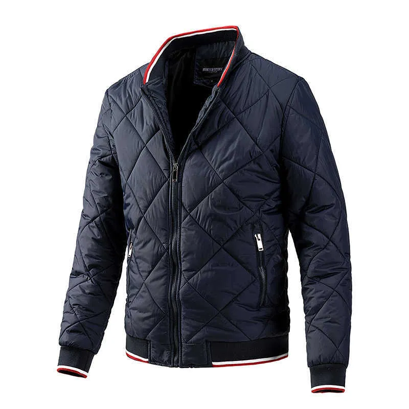Vestes pour hommes mode hiver automne Parkas coupe-vent épais chaud veste à carreaux manteau couleur unie en plein air T221017_voghion.com