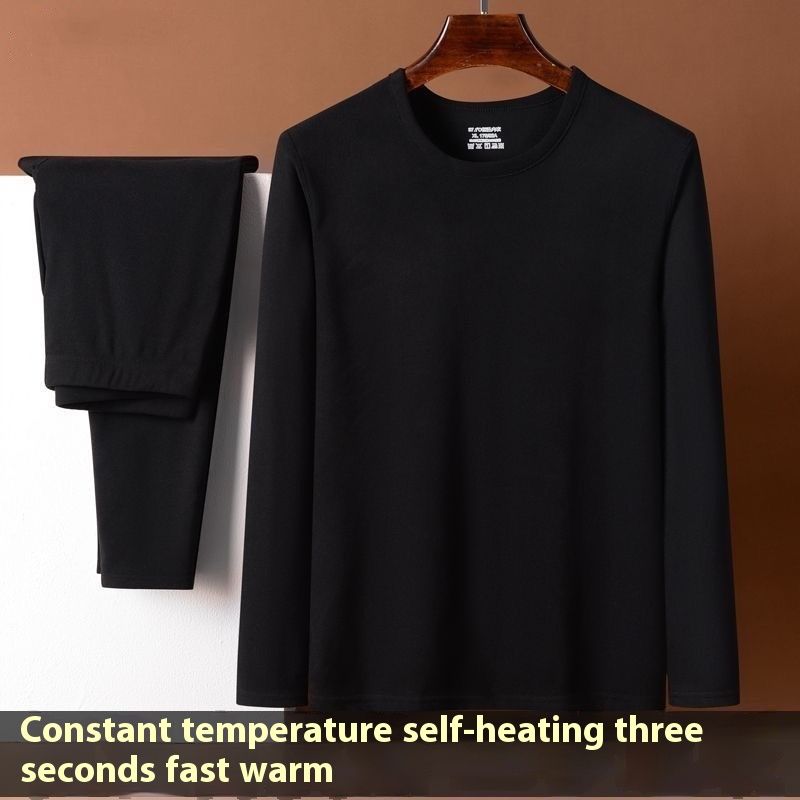 2024 Herren-Outfit für Väter in Übergröße mittleren Alters, aus warmem deutschem Samt, mit Rundhalsausschnitt als Basis für Herbst und Winter,_voghion.com