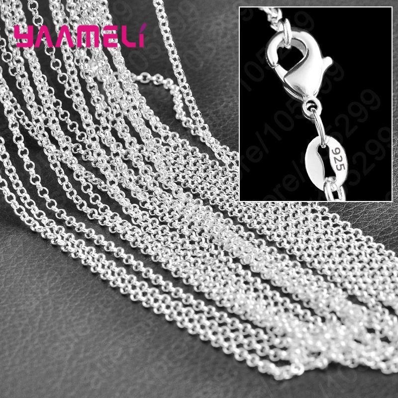 Collana in argento puro, 10 pezzi, moda donna 2025, 16-30 pollici_voghion.com