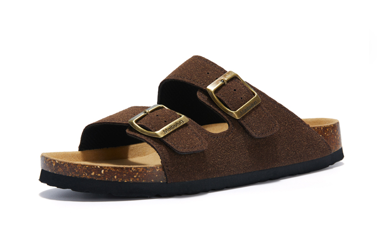 2023 nuove donne estive pantofola in sughero casual spiaggia doppia fibbia antiscivolo esterno in pelle nabuk slip on slides scarpa_voghion.com