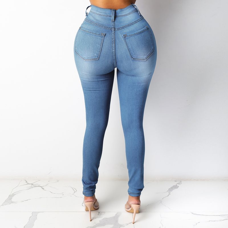 Women's Clothing Jeans High Waist Slim Pencil Trousers_voghion.com