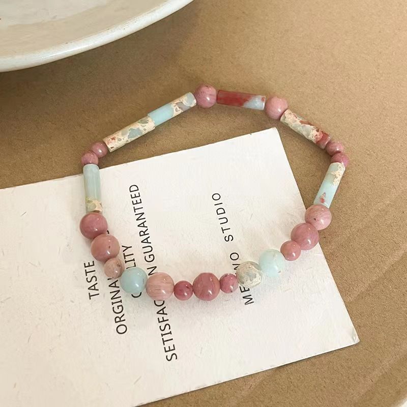 Nouveau bracelet minimaliste en perles de dopamine chinoises pour femme, style macaron, bijou polyvalent et coloré._voghion.com
