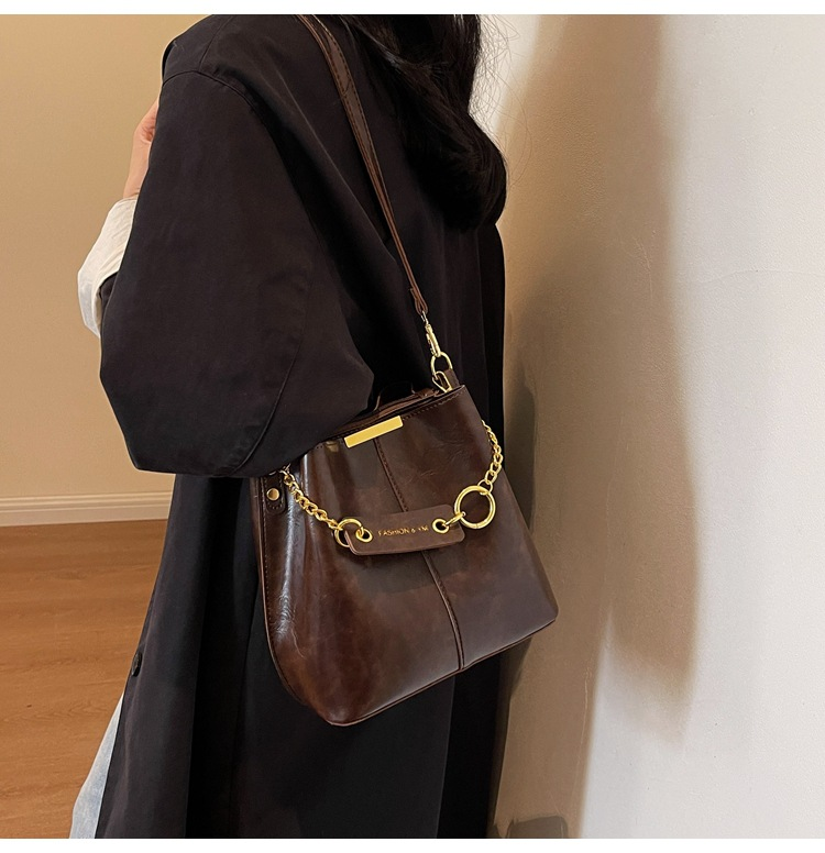 Damentasche Neue Umhängetasche Herbst und Winter Bucket Bag High-End Sense Vielseitige Nischendesign-Retro-Umhängetasche für Damen_voghion.com