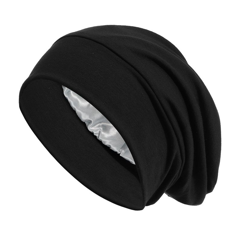 Cappelli da uomo a doppio strato in cotone modal, a tesa larga, per la cura dei capelli, con fodera in raso, semplici e alla moda, adatti a tutti i tipi di capelli._voghion.com