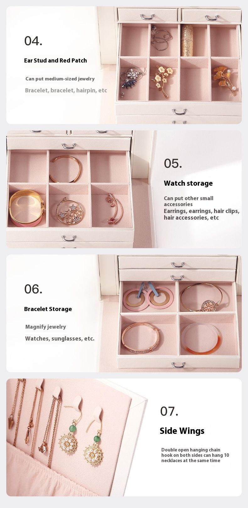Large capacity five layer leather makeup box, multi-layer jewelry storage box_voghion.com