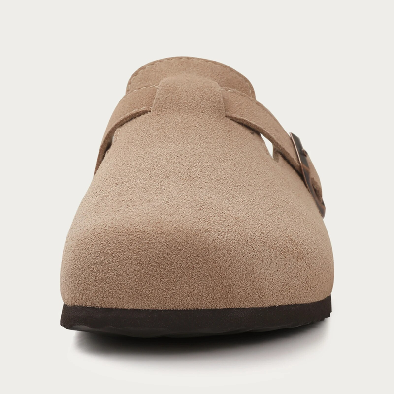 Bebealy Classic Mules Cork Footbed Clogs Slippers with Arch Support Fashion Beach Slides Soft Suede Potato Shoes For_voghion.com