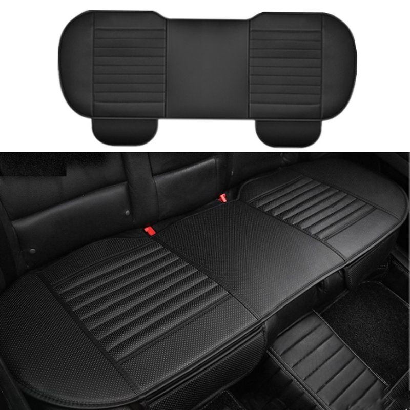 Cuscino posteriore universale in pelle PU, protezione per sedile, interno in spugna, tappetino nero, protezione traspirante per interni auto_voghion.com