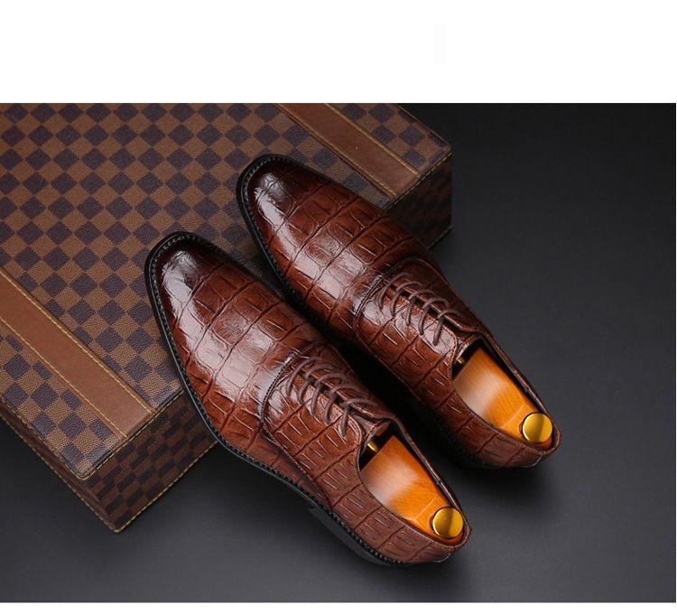 Heren Business Casual Dress Oxfords Formele Veterschoenen voor Kantoor, Feesten en Dagelijks Gebruik_voghion.com