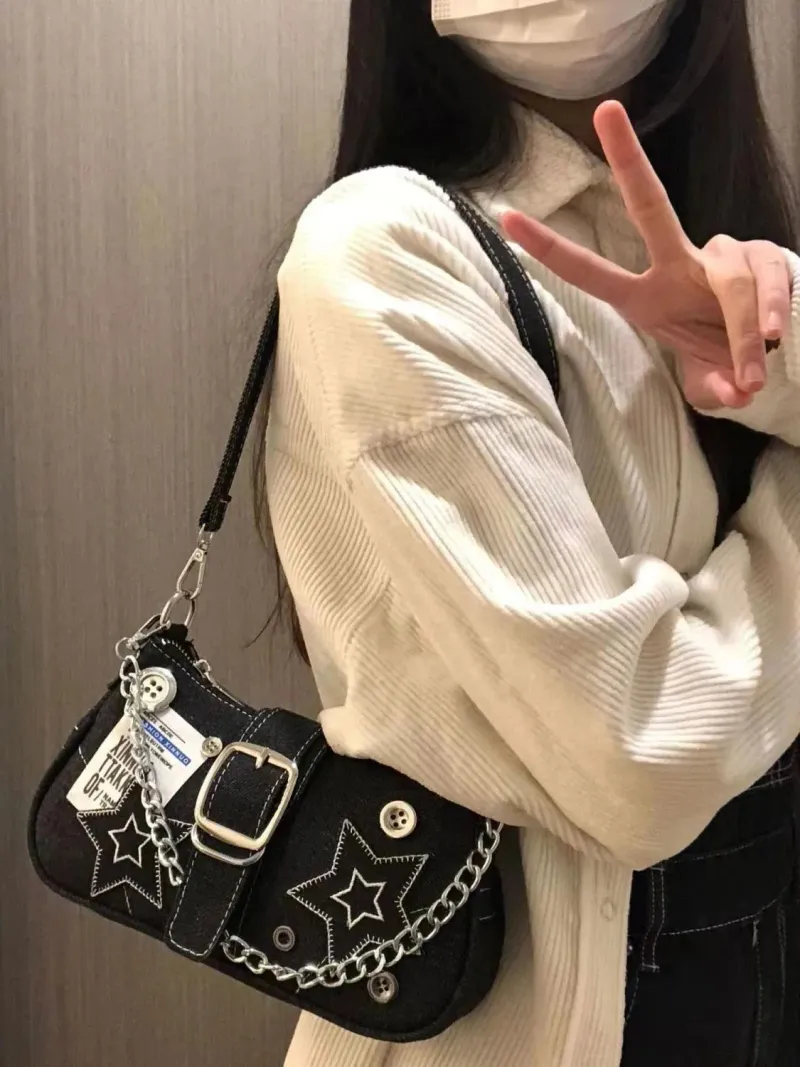 Damenmode Y2K Canvas-Schultertasche 250114_voghion.com