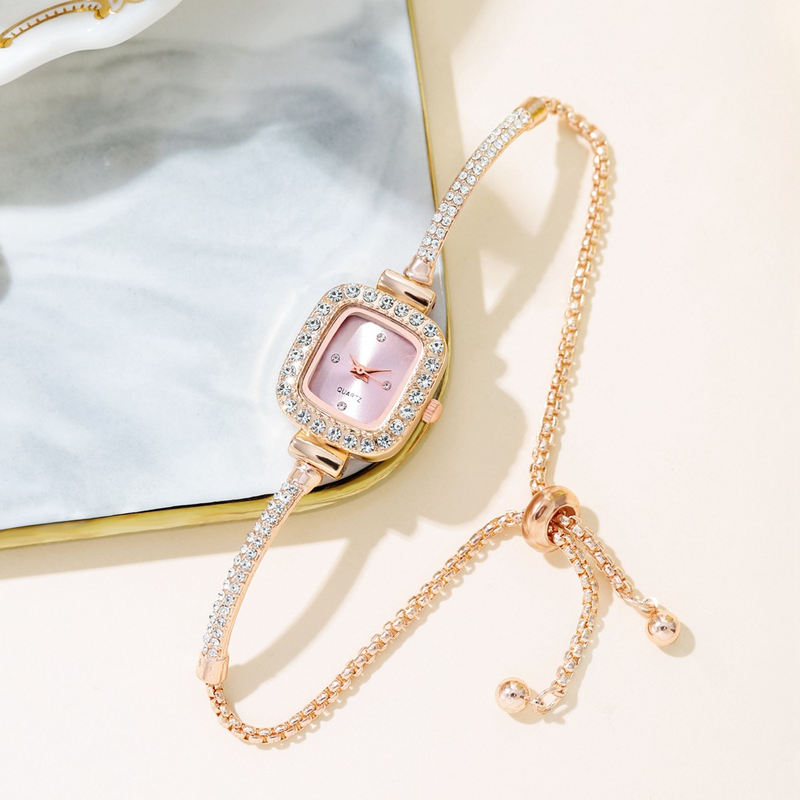 Orologio da polso da donna con quadrante piccolo quadrato di vendita calda, trasmissione in diretta con cinturino sottile, orologio da donna con temperamento, un pezzo di orologio_voghion.com