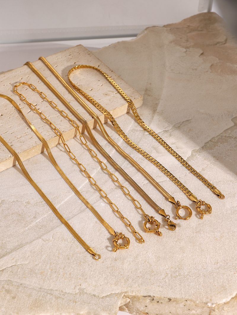 2025 Neuheiten Uworld Mode Edelstahl 18 K Kette Halskette Charme Metall Textur Kragen Schmuck Titan Wasserdicht Collier Femme_voghion.com