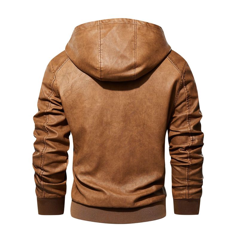 Men's Clothing retro washed leather jacket Men's leather jacket leather jacket_voghion.com