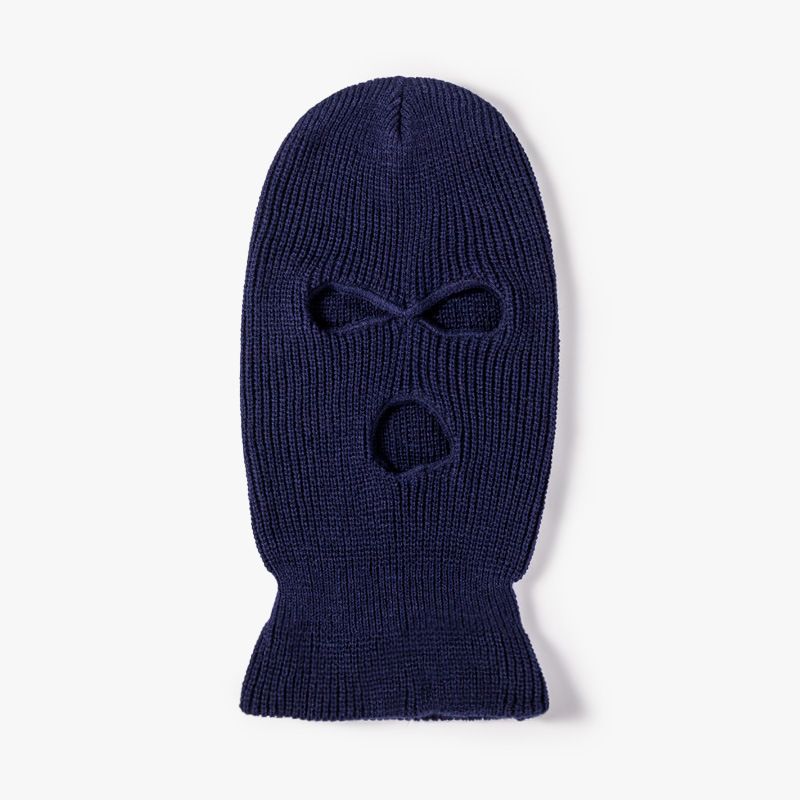 LazyZoom New Three-Hole Face Mask Winter Ski Knitted Cycling Hole Pullover Hat Embroidery_voghion.com