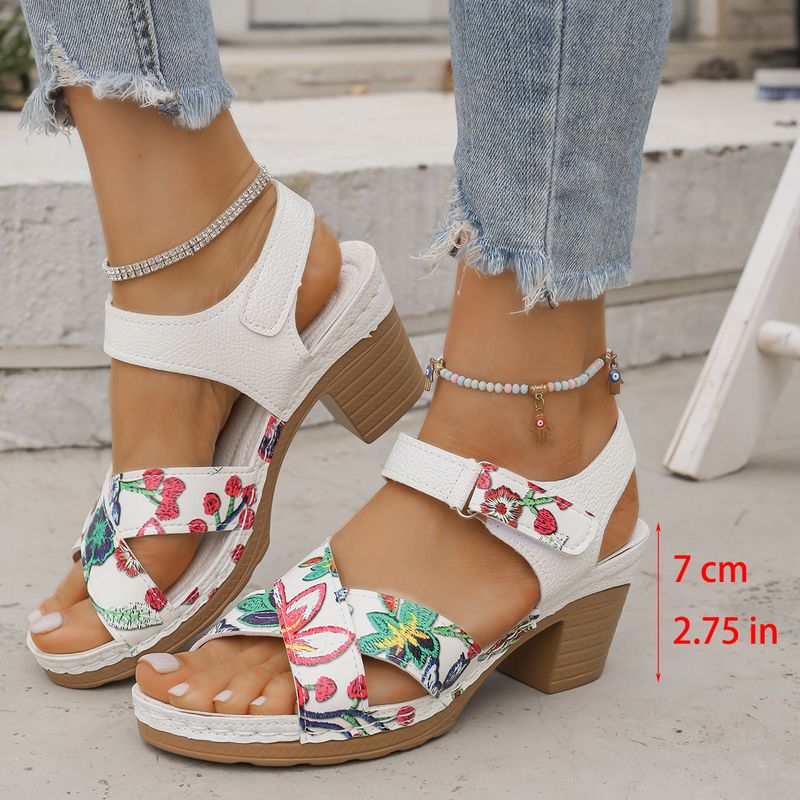 High Heeled Women's Sandals Summer New Open Toe Casual Retro Fish Mouth Sandals_voghion.com