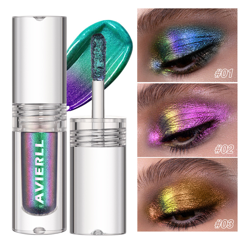 Aurora Multi Chrome Oogschaduw Pigmenten Langdurige Chameleon Peacock Galaxy Chrome Glitter Vloeibare Oogschaduw voor Feest Prestaties Muziekfestival_voghion.com