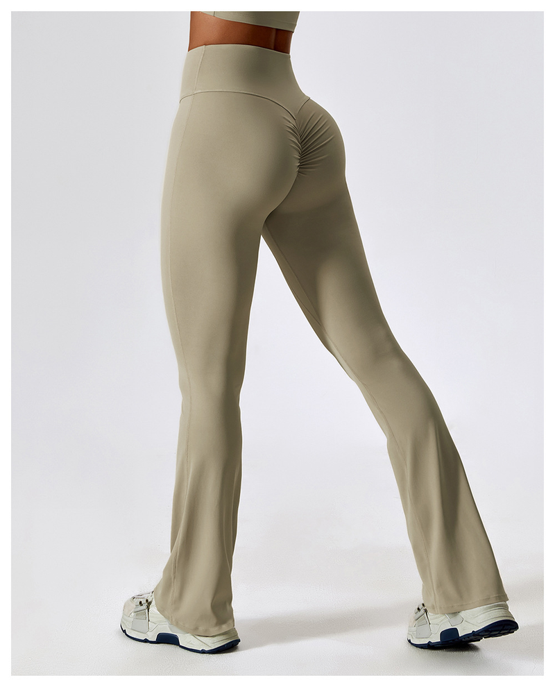Îmbrăcăminte pentru femei, cu picioare largi, strâmte, culoare nud, pentru ridicarea fundurilor, yoga, clopot, dans, pantaloni sport casual cu talie înaltă_voghion.com