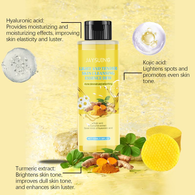 Siero detergente alla curcuma Jaysuing, detergente per il viso, essenza idratante per la cura della pelle, illuminante per la pelle delicata_voghion.com