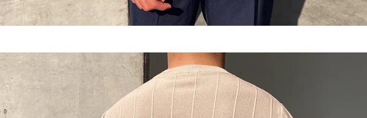 Férfi ruházat Póló férfi nyári új kerek nyakú póló félujjú férfi rövid ujjú vékony változatú alsó ing gyapjú póló_voghion.com