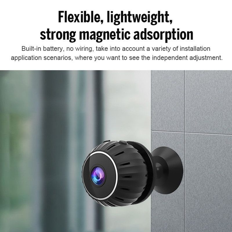 X10 HD infrapuna öise nägemisega mini WiFi-kaamera alusega (must)_voghion.com