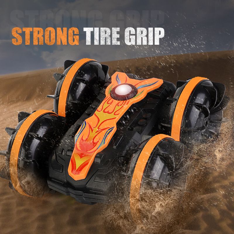 New double-sided rolling and rotating remote-controlled stunt amphibious beach toy_voghion.com