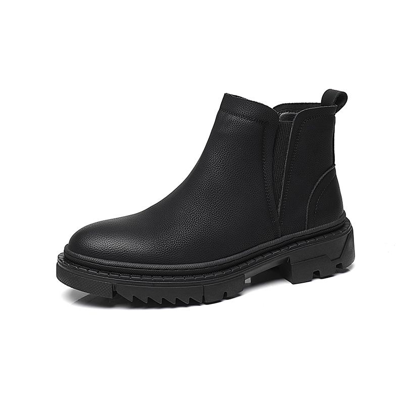 Chelsea Martin Boots Herren Casual High-Top Lederschuhe Ins Low-Top Medium Boots Trendy Leder Short Boots_voghion.com